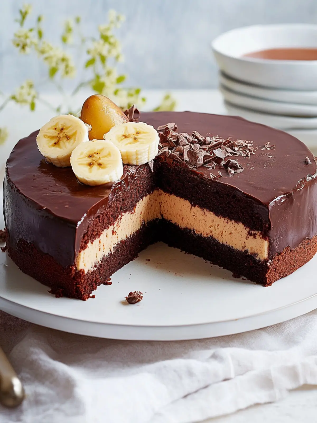 A piece of happiness with the chocolate banana cake with egg liqueur