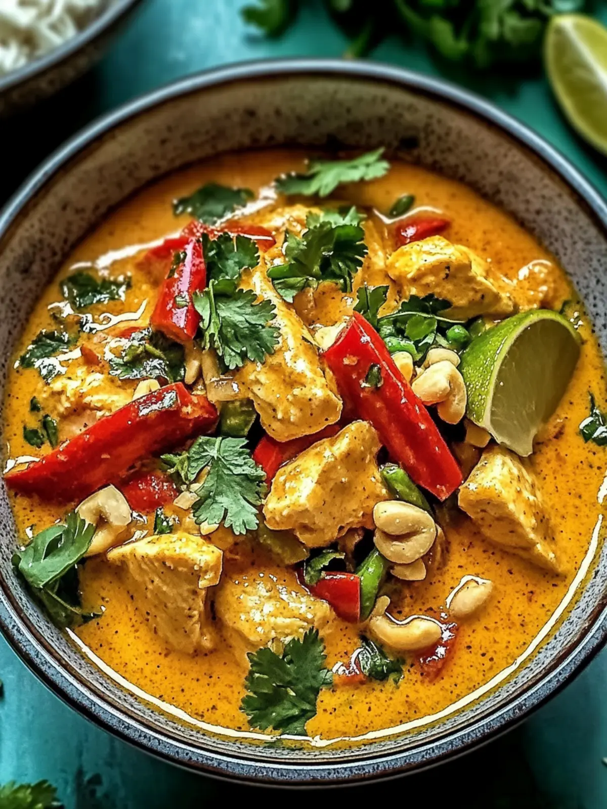 Thai Erdnuss-Curry-Hühnchen für ein schnelles Abendessen