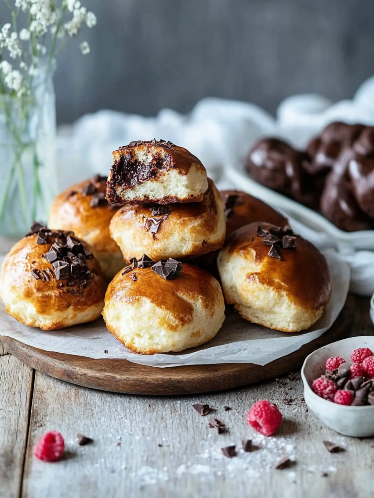 Fluffige Schokoladenbrötchen mit Hefe