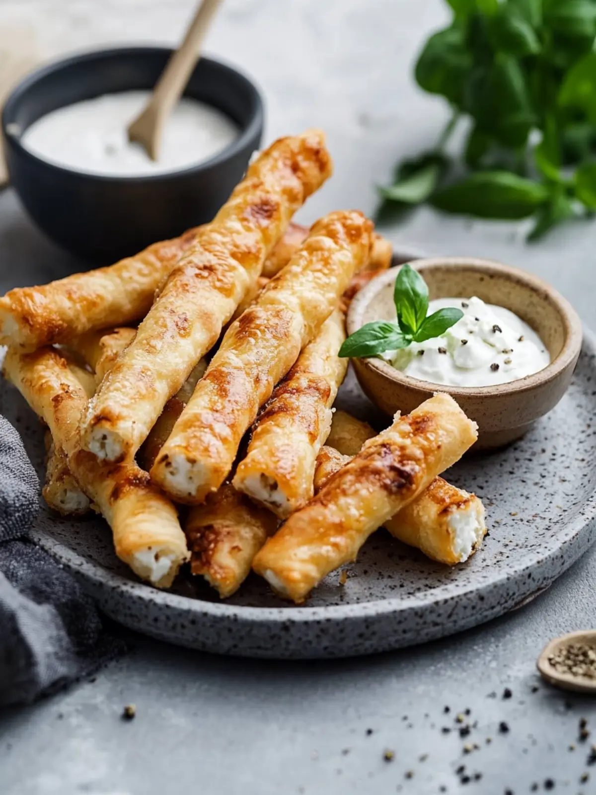 Feta-Röllchen: These crunchy sticks are quickly made