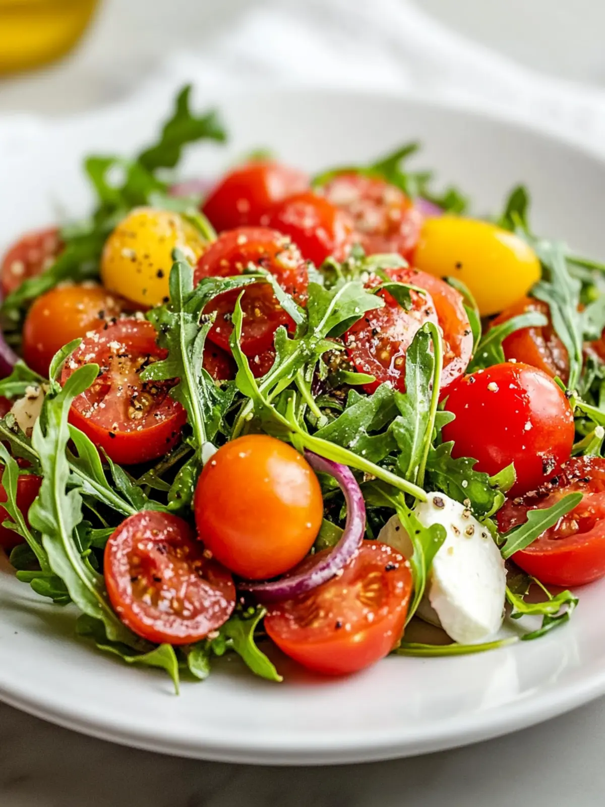 Fresh Tomato Arugula Salad: simple recipe with lots of flavor