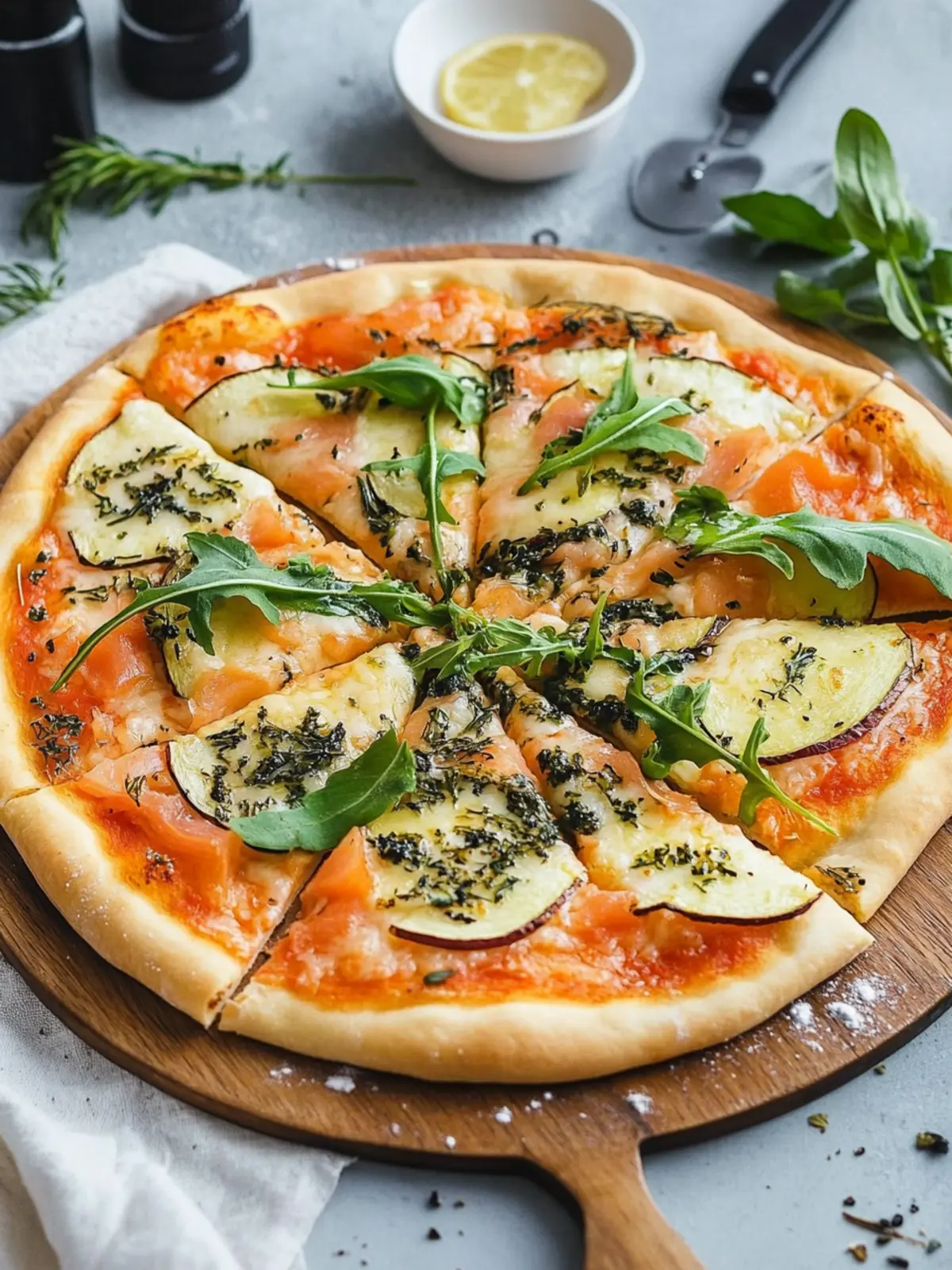 Lachs-Pizza