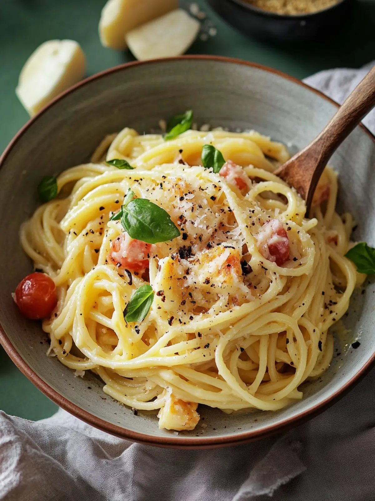 Vegetarische Halloumi Carbonara – Cremiger Pasta-Hochgenuss