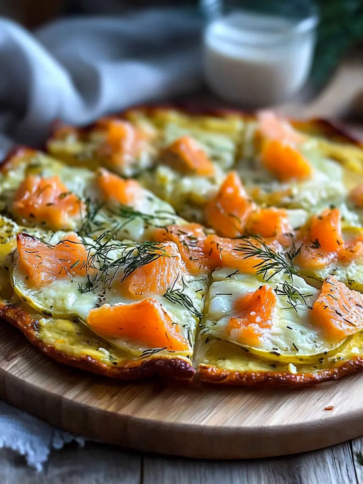 Kartoffelpizza mit geräuchertem Lachs