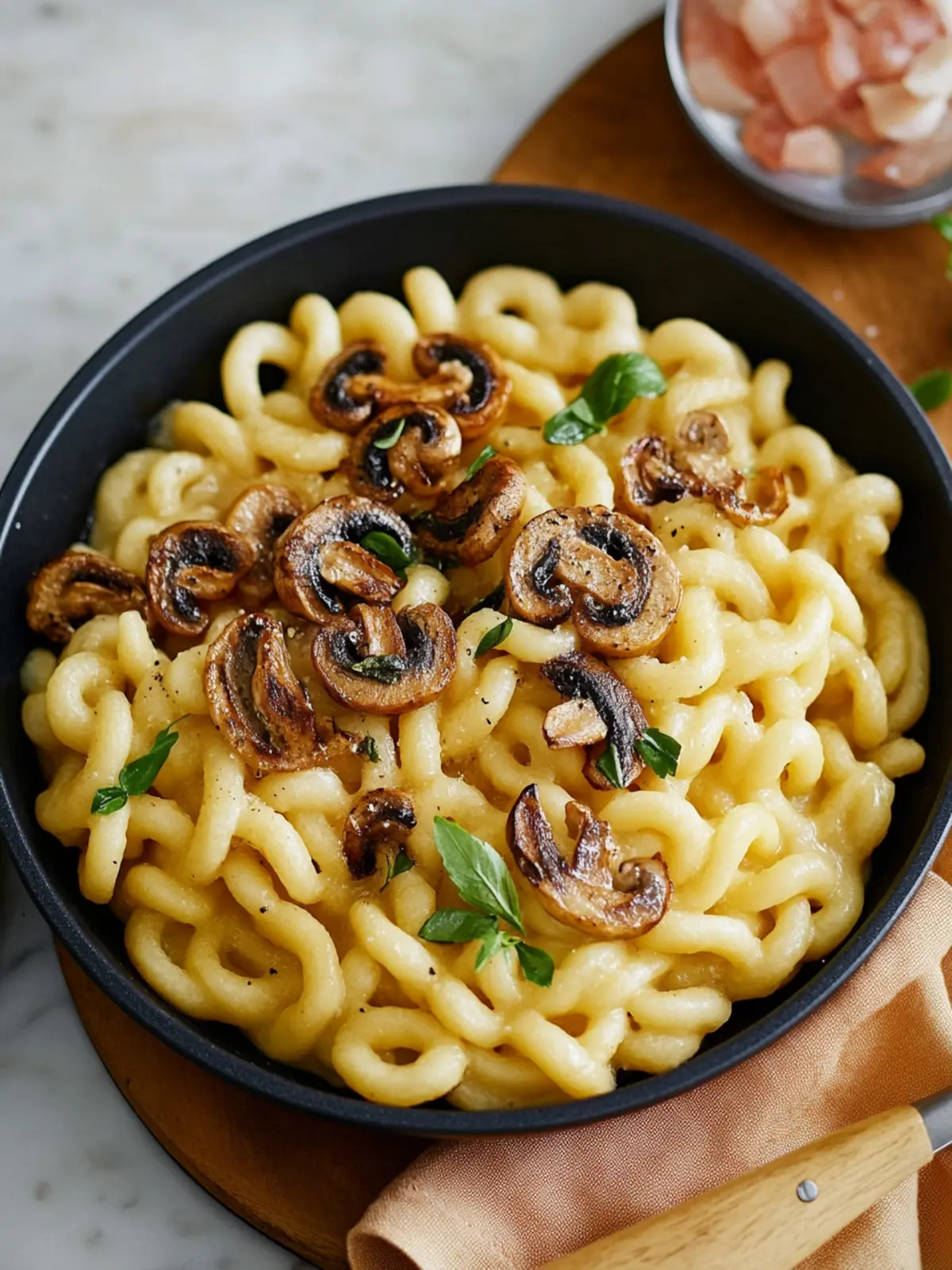 Spätzle-Pfanne mit Pilzen und Röstzwiebeln – herzhaft & vegetarisch