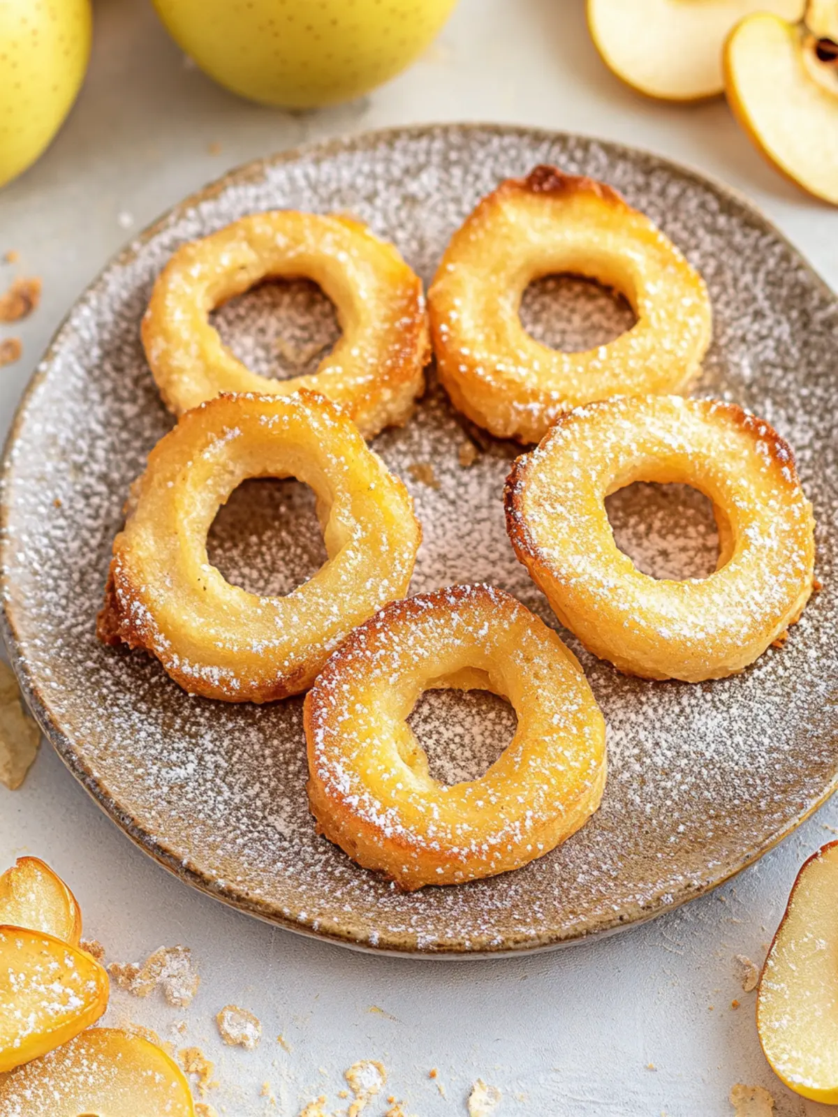 Baked apple rings from the hot air fryer