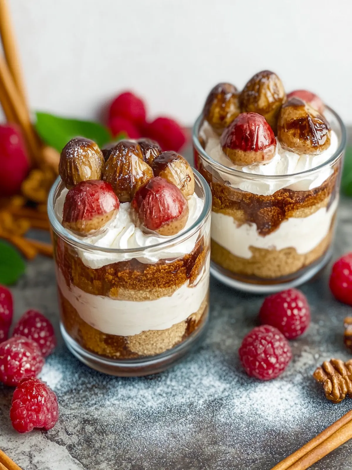 Lebkuchen Tiramisu mit Kirschen