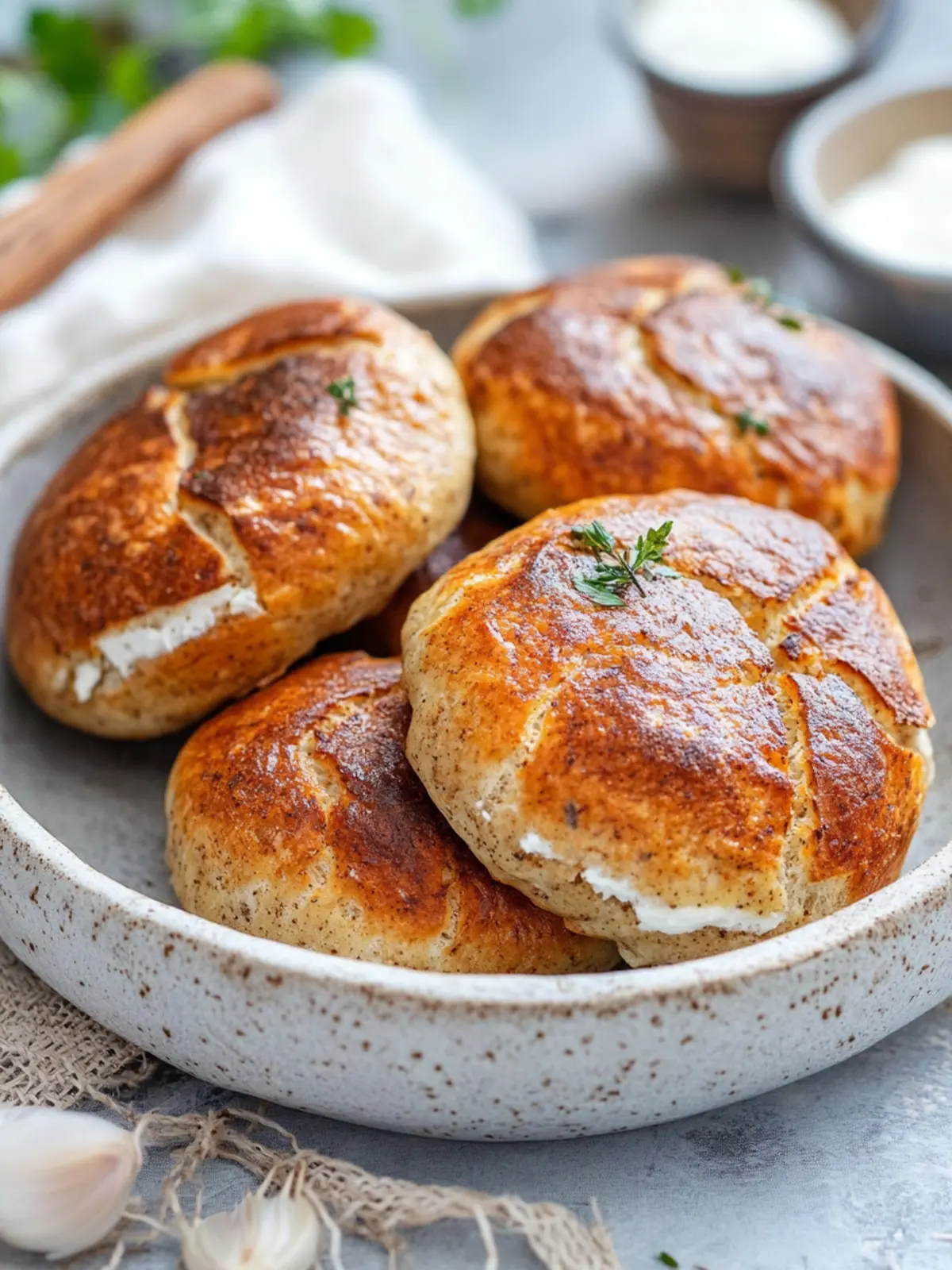 Niedrigcarb Quarkbrötchen ohne Mehl