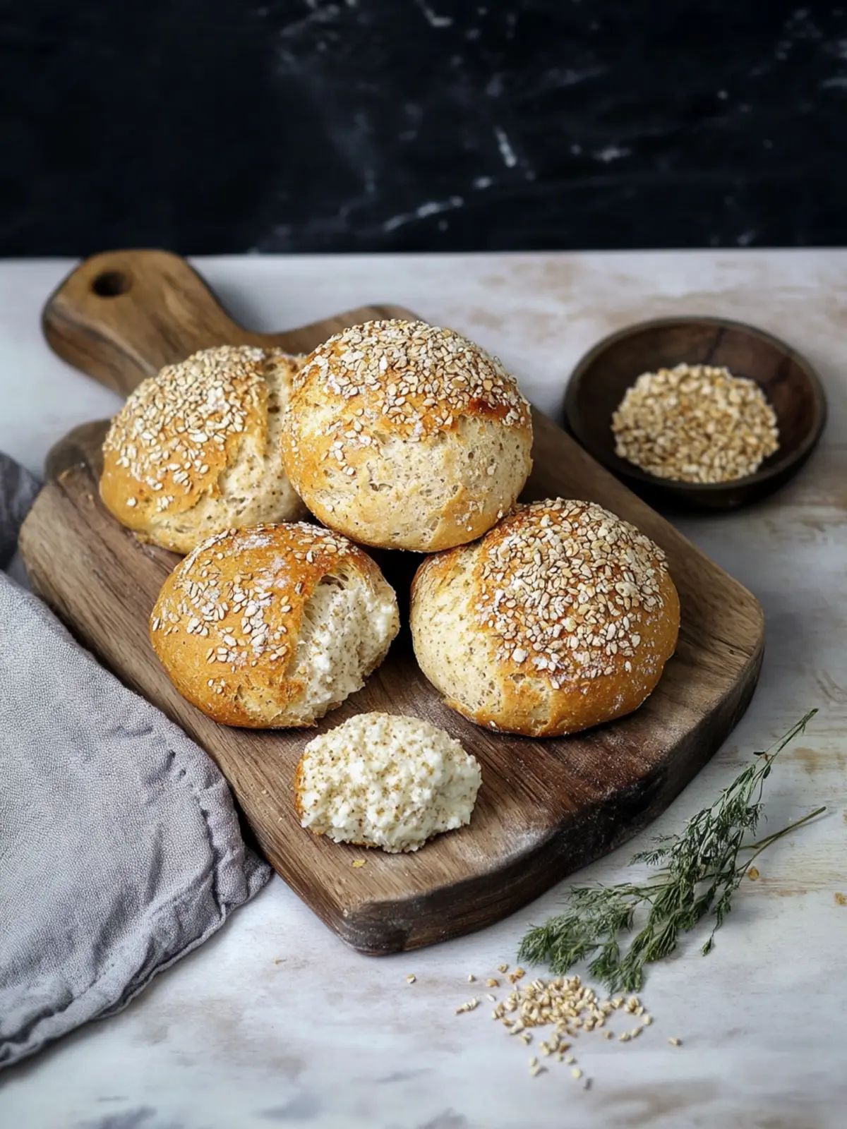 Quark rolls with oats
