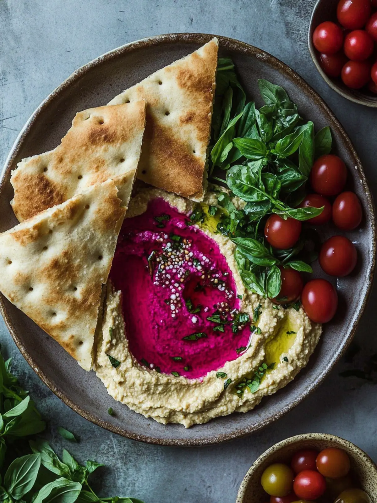 Geröstete Randen Hummus Pita