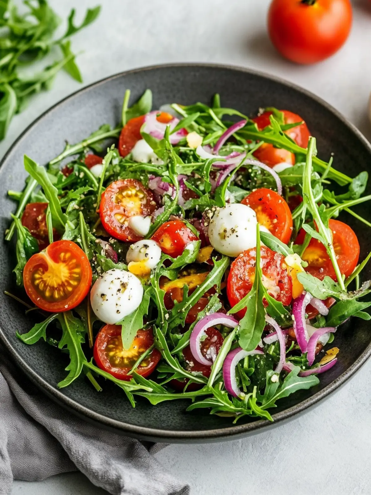 Fresh Tomato Arugula Salad: simple recipe with lots of flavor