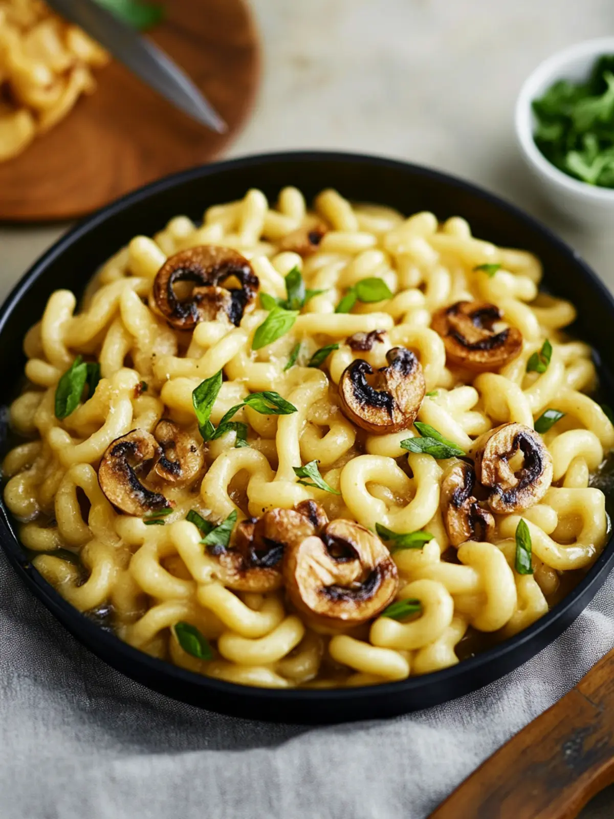 Spätzle-Pfanne mit Pilzen und Röstzwiebeln – herzhaft & vegetarisch