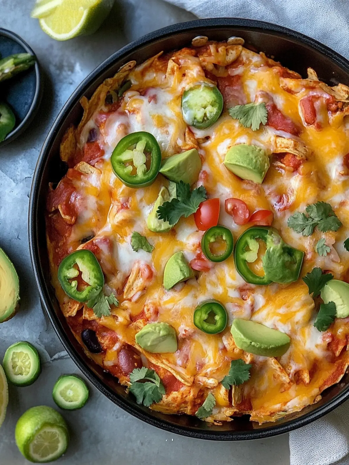 Hochprotein Hähnchen Enchilada Pfanne (Ein-Pfannen Abendessen Rezept)