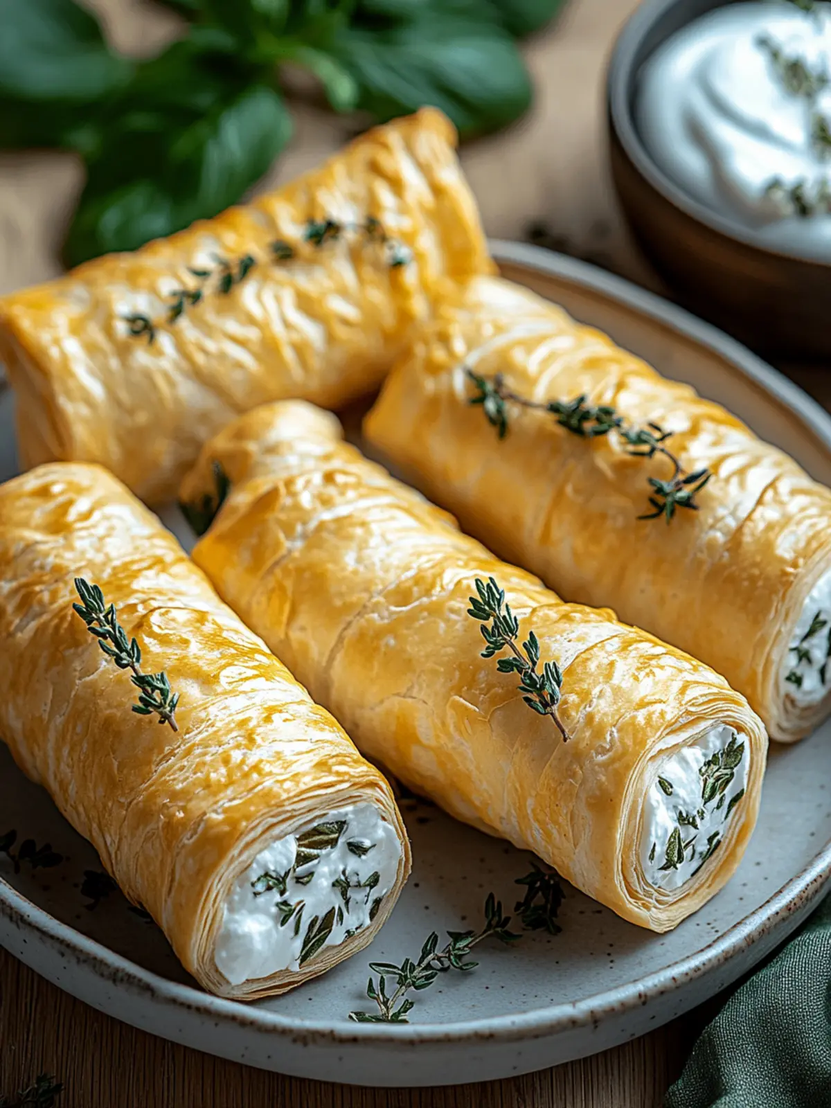 Herzhafte Blätterteig-Röllchen mit Spinat & Feta – Knusprig & würzig