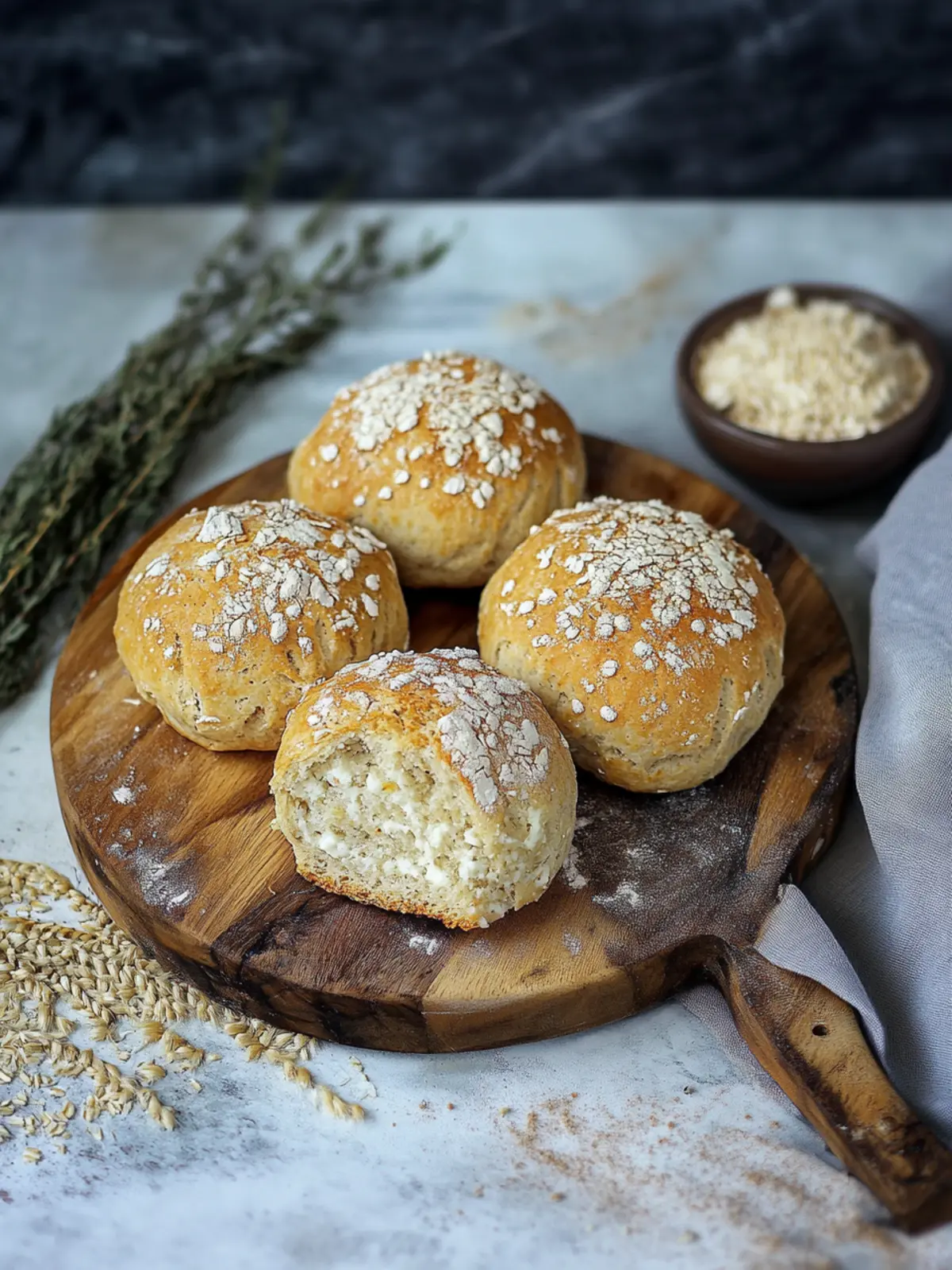 Quark rolls with oats
