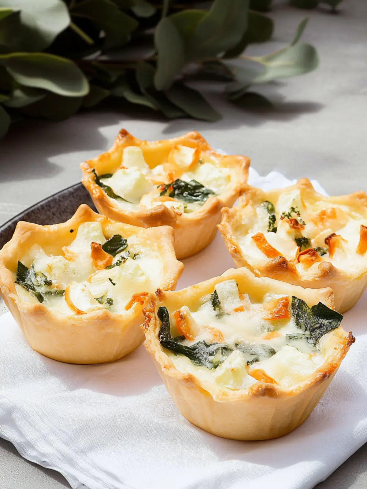 Delicious mini quiches with salmon and spinach are the perfect snack for the finger food buffet