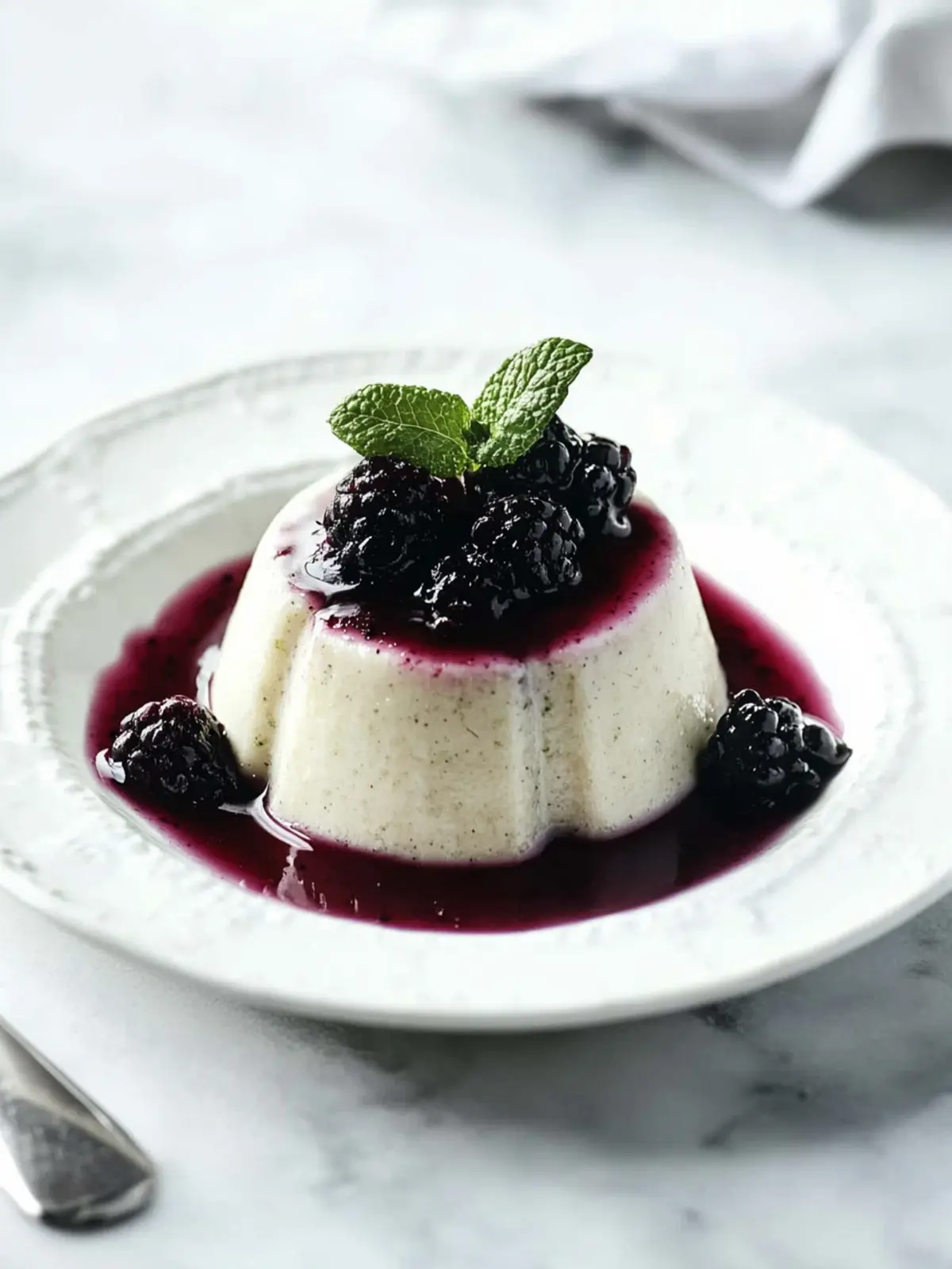 Panna Cotta without gelatin with berry sauce