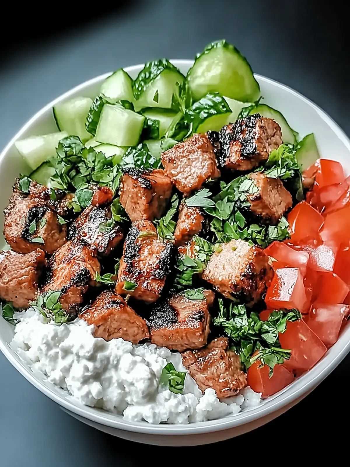 Genießen Sie eine gesunde Kebab-Bowl mit hohem Eiweißgehalt