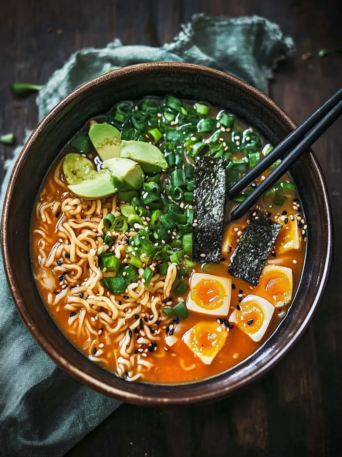 Köstliche vegane Ramen-Suppe für jedes Wetter genießen