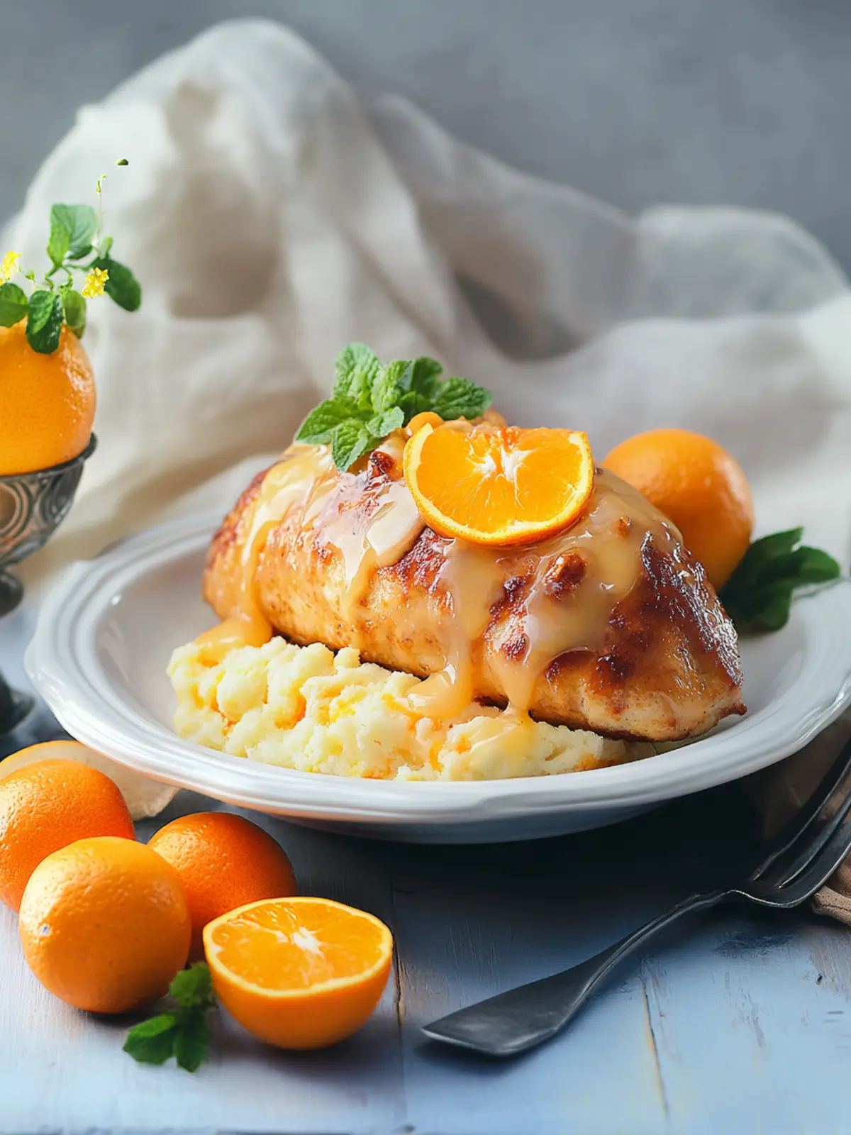 Hähnchenbrust mit Orangenglasur