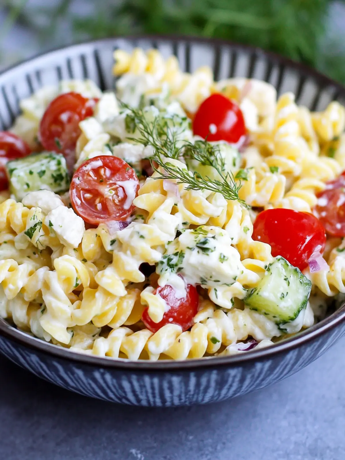 Zaziki Nudelsalat | Griechischer Nudelsalat