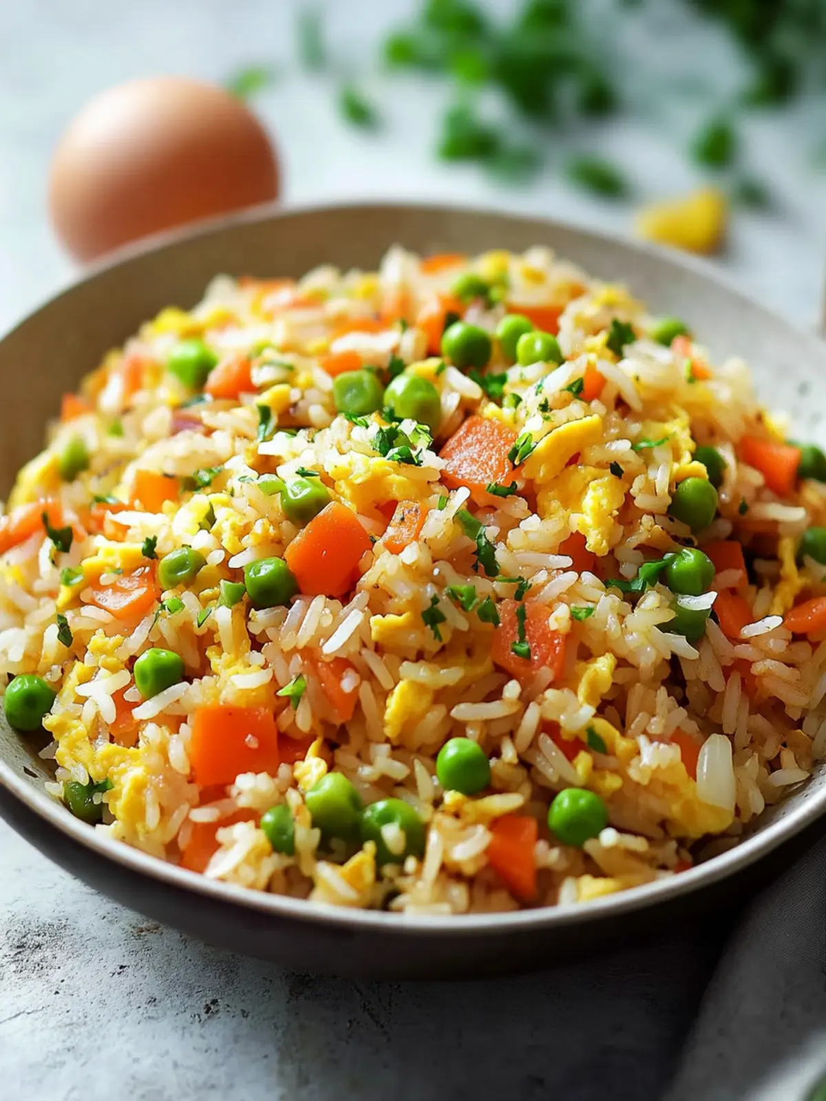 Fried rice with egg - easy & quick to make