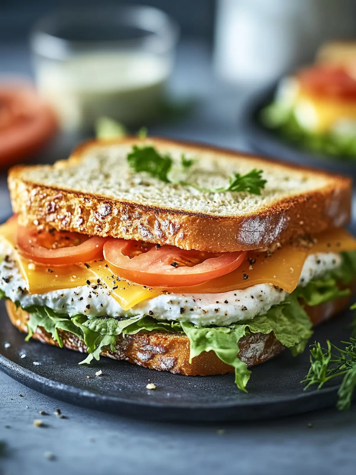 Schnelle Spiegelei-Sandwiches mit Käse zum Frühstück