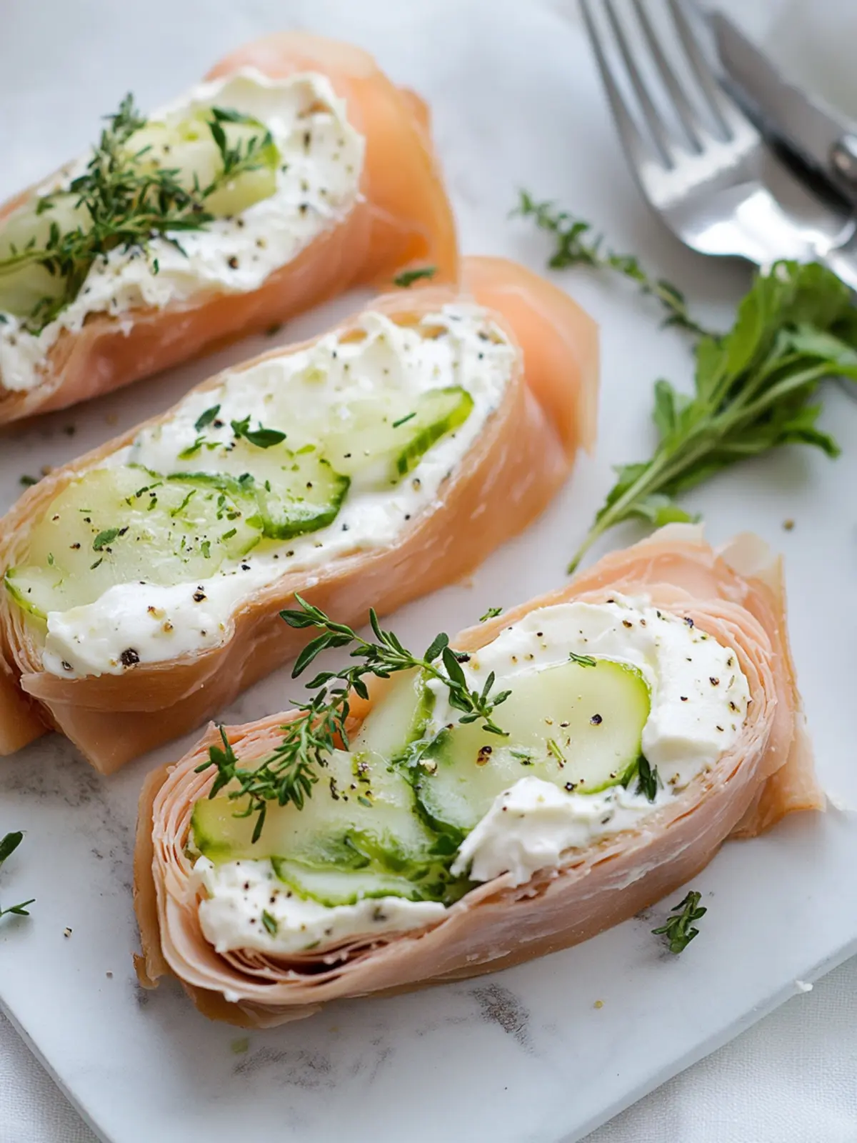 Schinkenröllchen mit Frischkäse