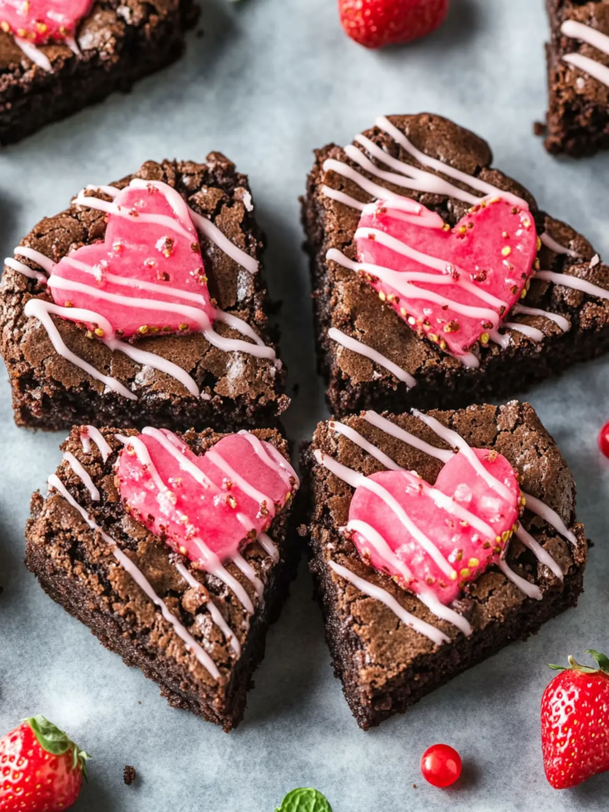 Herzförmige Brownies