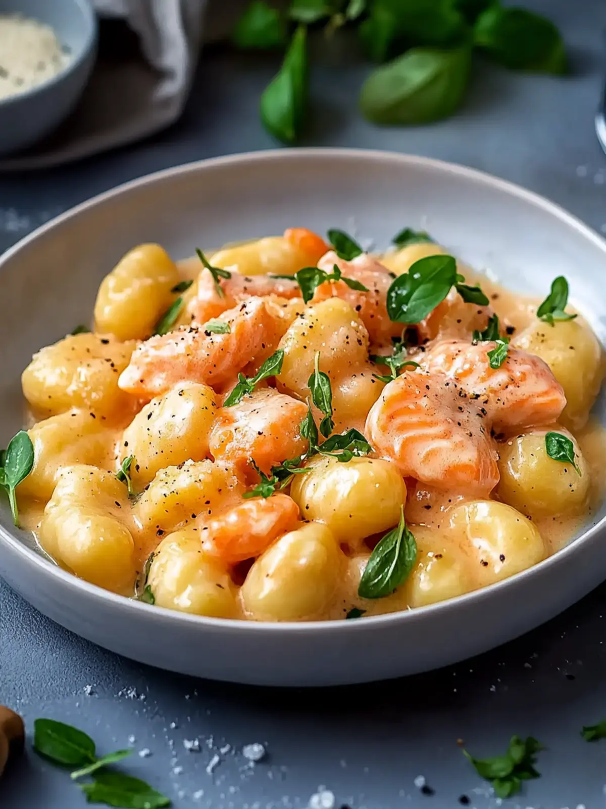 Saftiger geräucherter Lachs Gnocchi