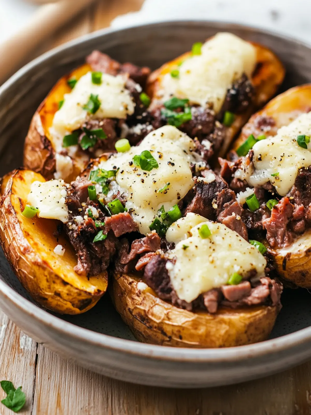 Käsegefüllte Rinderhack-Süßkartoffeln Rezept