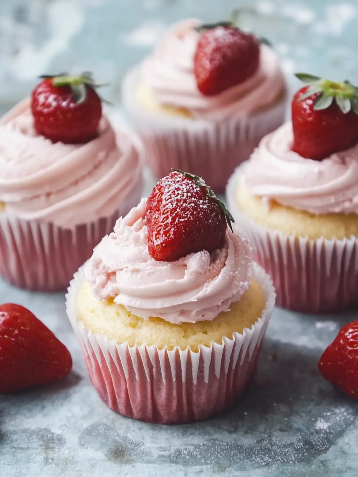 Erdbeermilchshake-Cupcakes