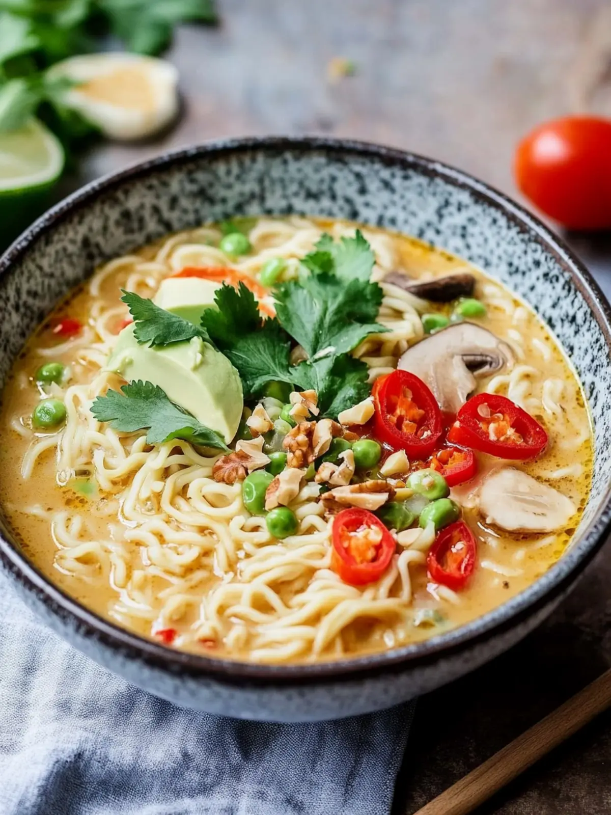 Erdnuss-Ramen Rezept | cremig, 25 Minuten, Eine Pfanne