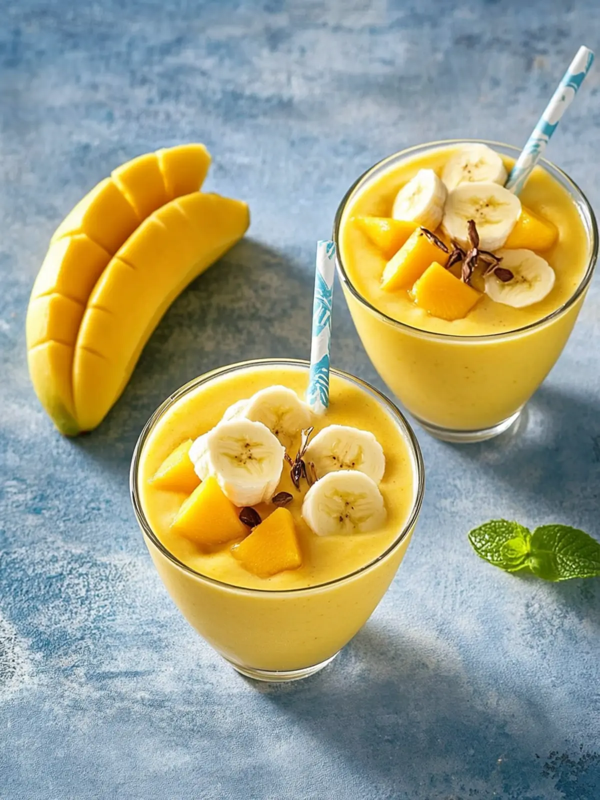 Bananen-Mango-Smoothie-Schüssel