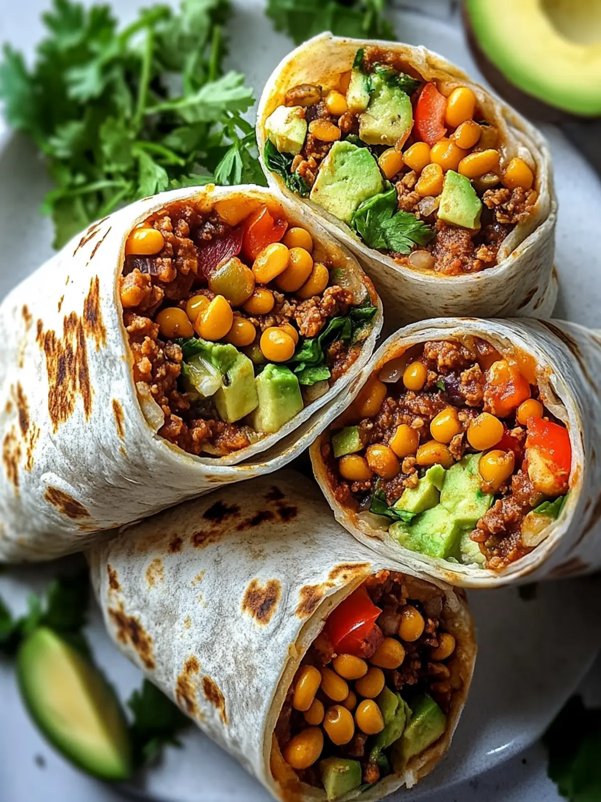 Vegetarische Burritos mit Linsen und Walnüssen