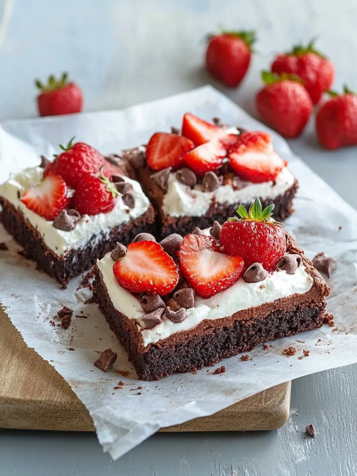 Erdbeer Schokoladen Brownie mit Mascarponecreme (wenig Zucker - mehr Gemüse)