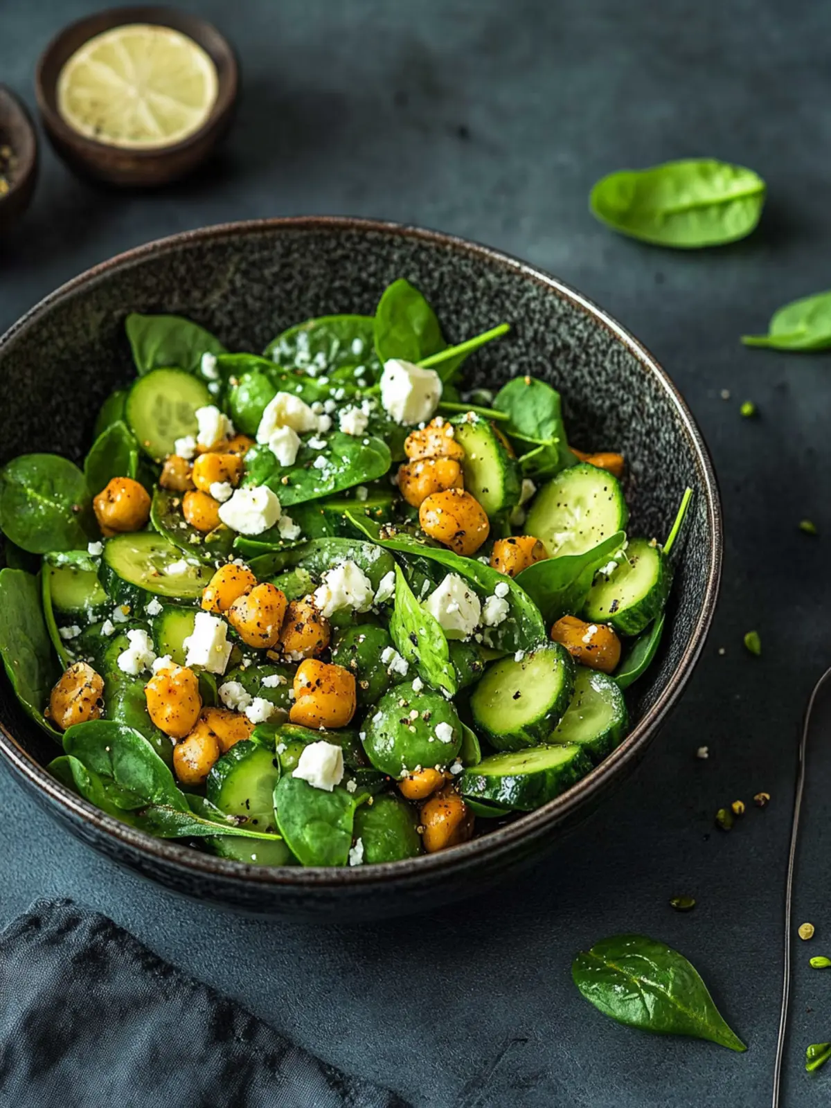 Grüner Geist: Kichererbsen-Spinat-Salat mit Feta