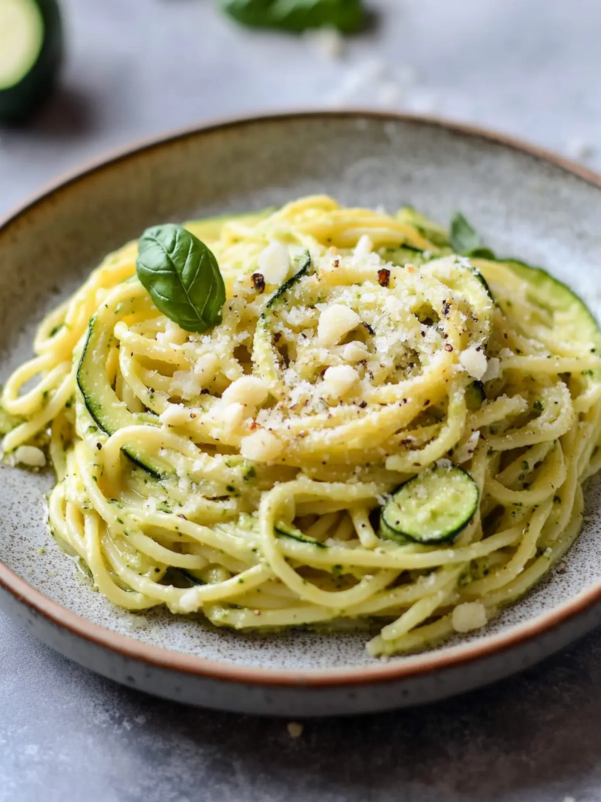 Pasta in Zucchini-Feta-Soße: leichte Sommerküche