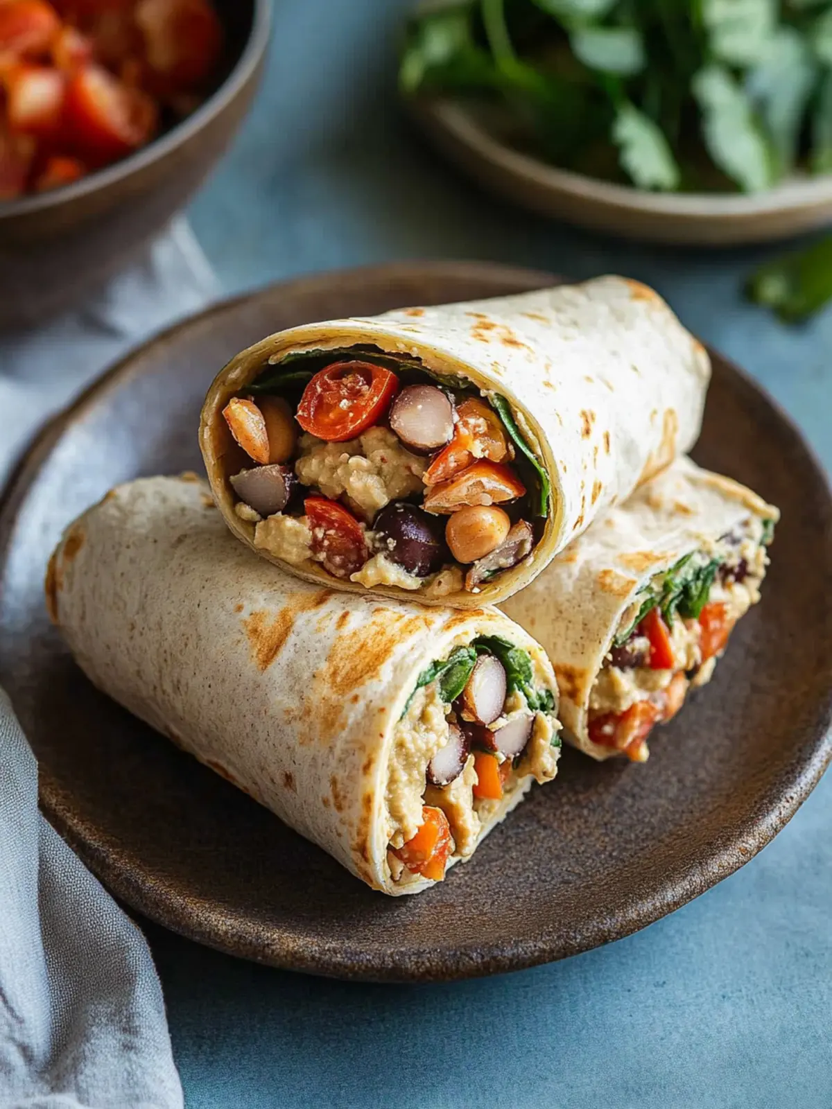 Veganer Wrap mit Hummus