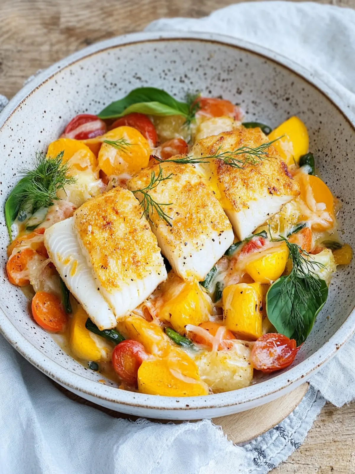 Fischstäbchen-Auflauf mit Gemüse