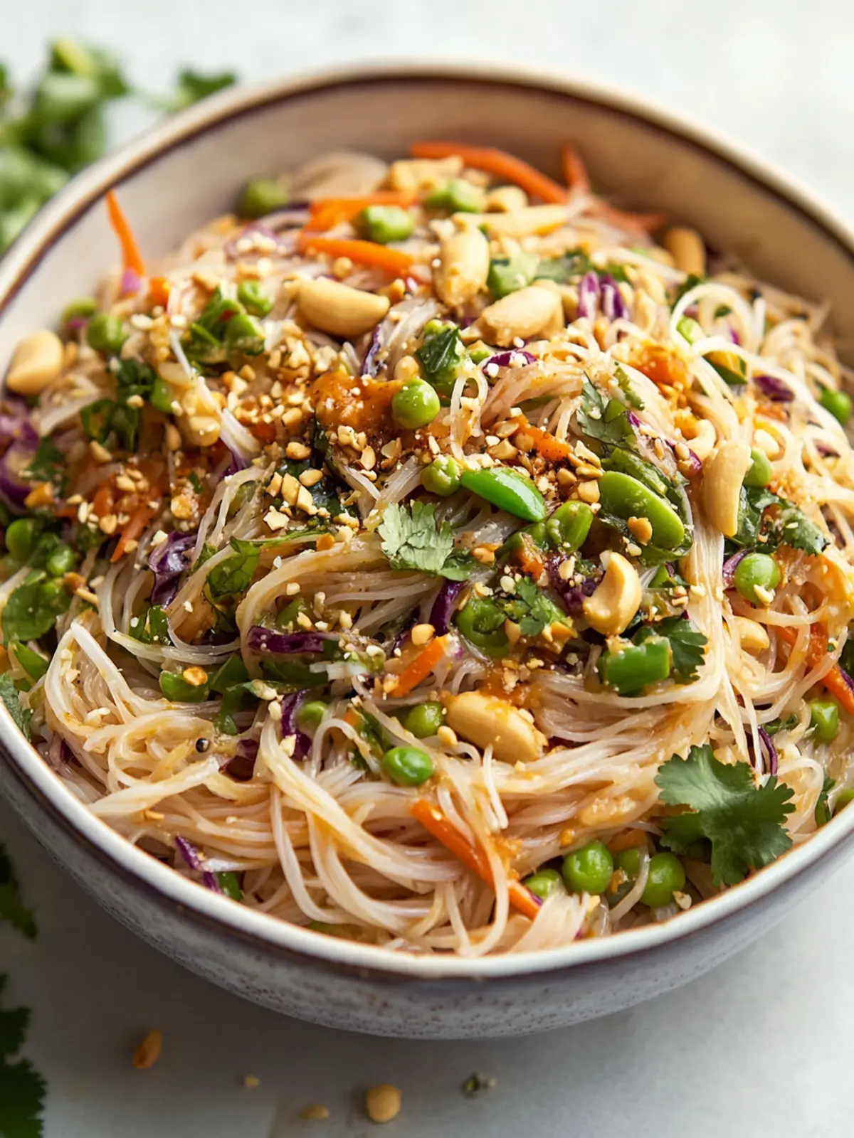 Spicy noodle salad with peanut sauce