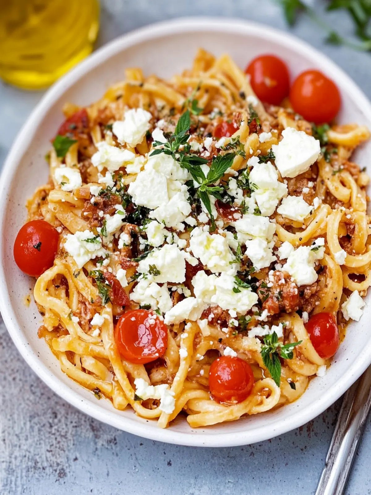 Griechischer Hack-Nudel-Auflauf mit Feta (Kritharaki-Auflauf)