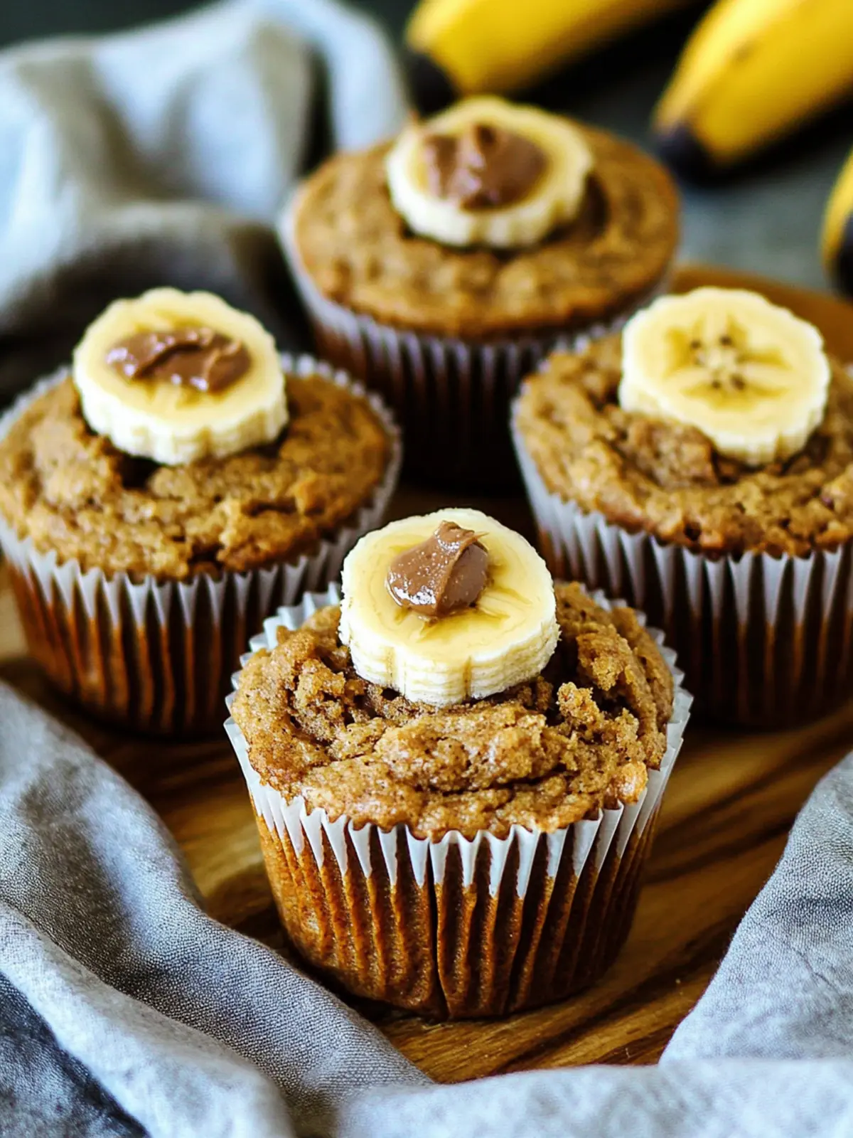 Gesunde Erdnussbutter-Bananen-Muffins