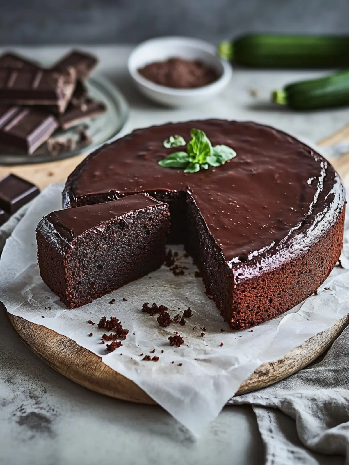 Veganer Zucchini-Schokokuchen