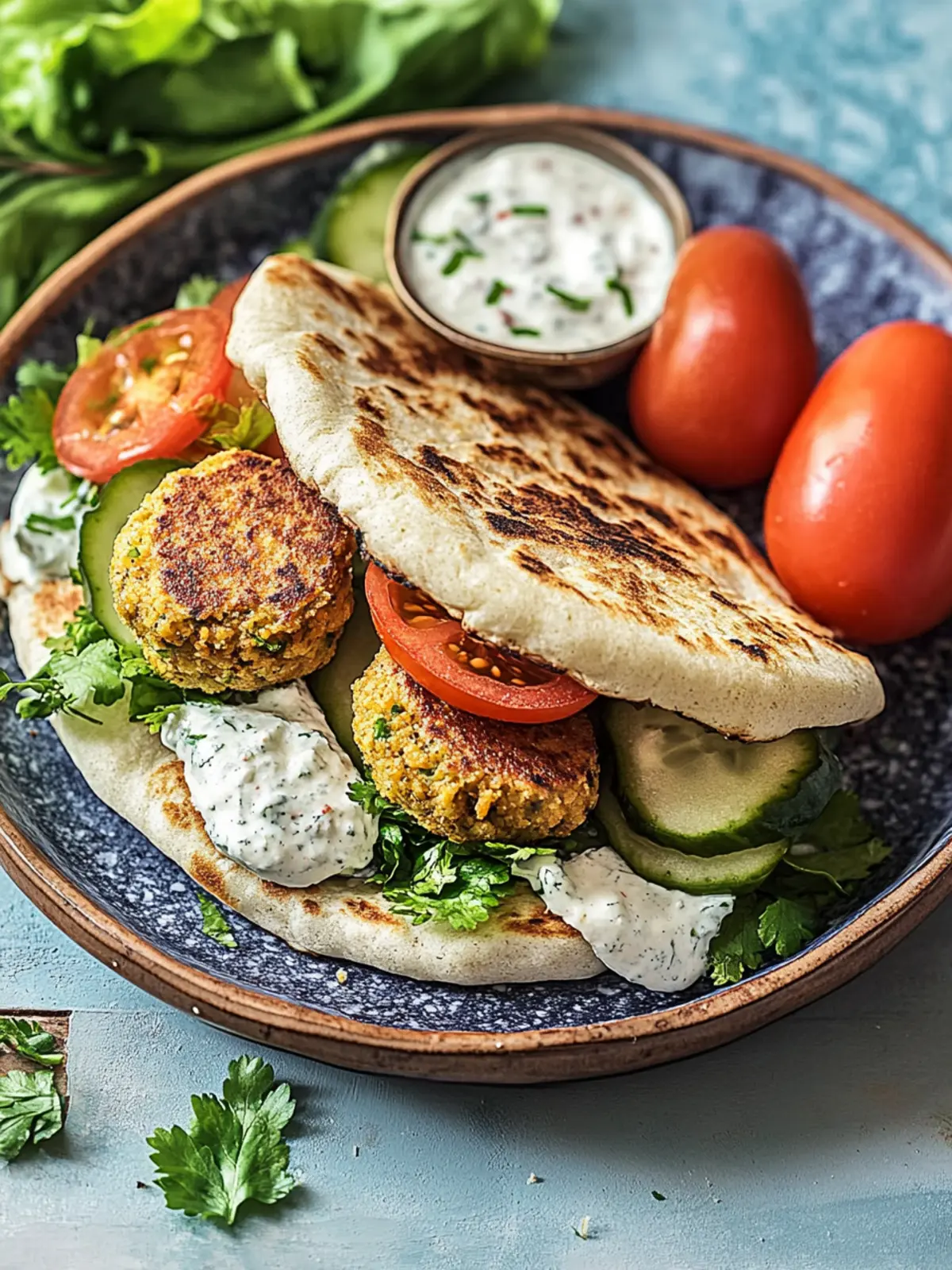 Selbstgemachte Falafel im Pitabrot
