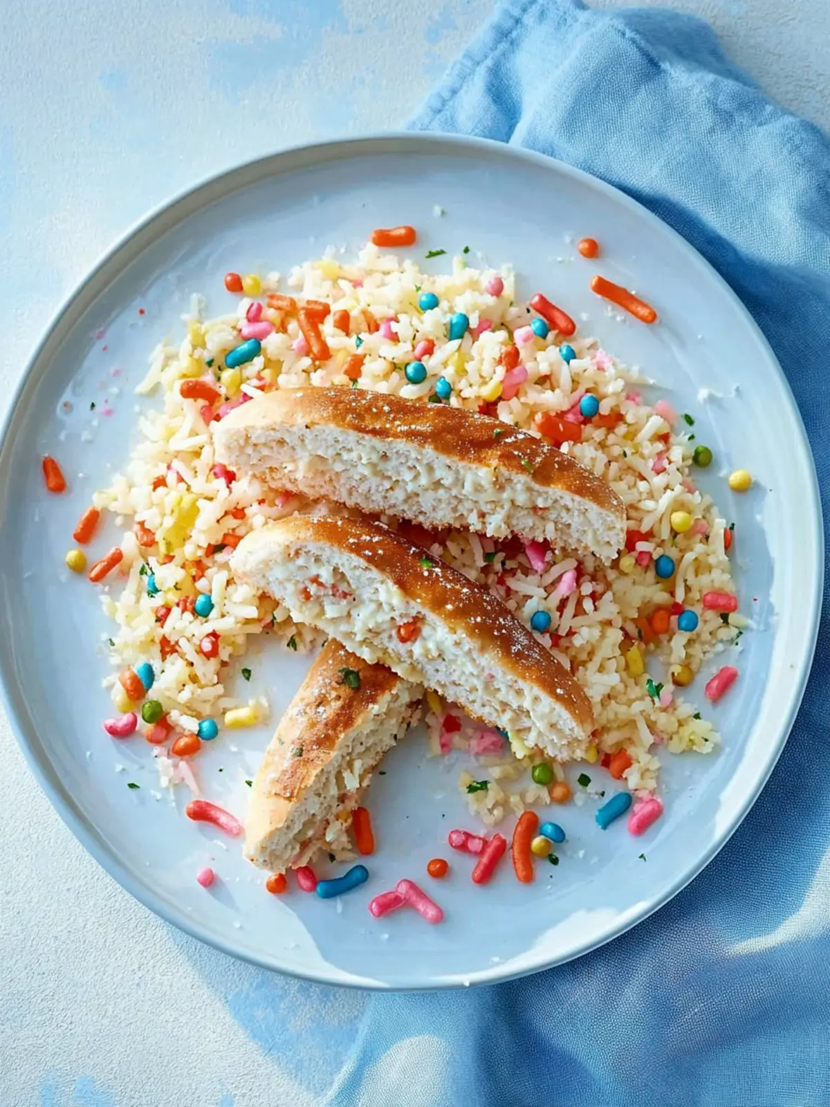 Konfetti-Reis mit Bratwürstchen