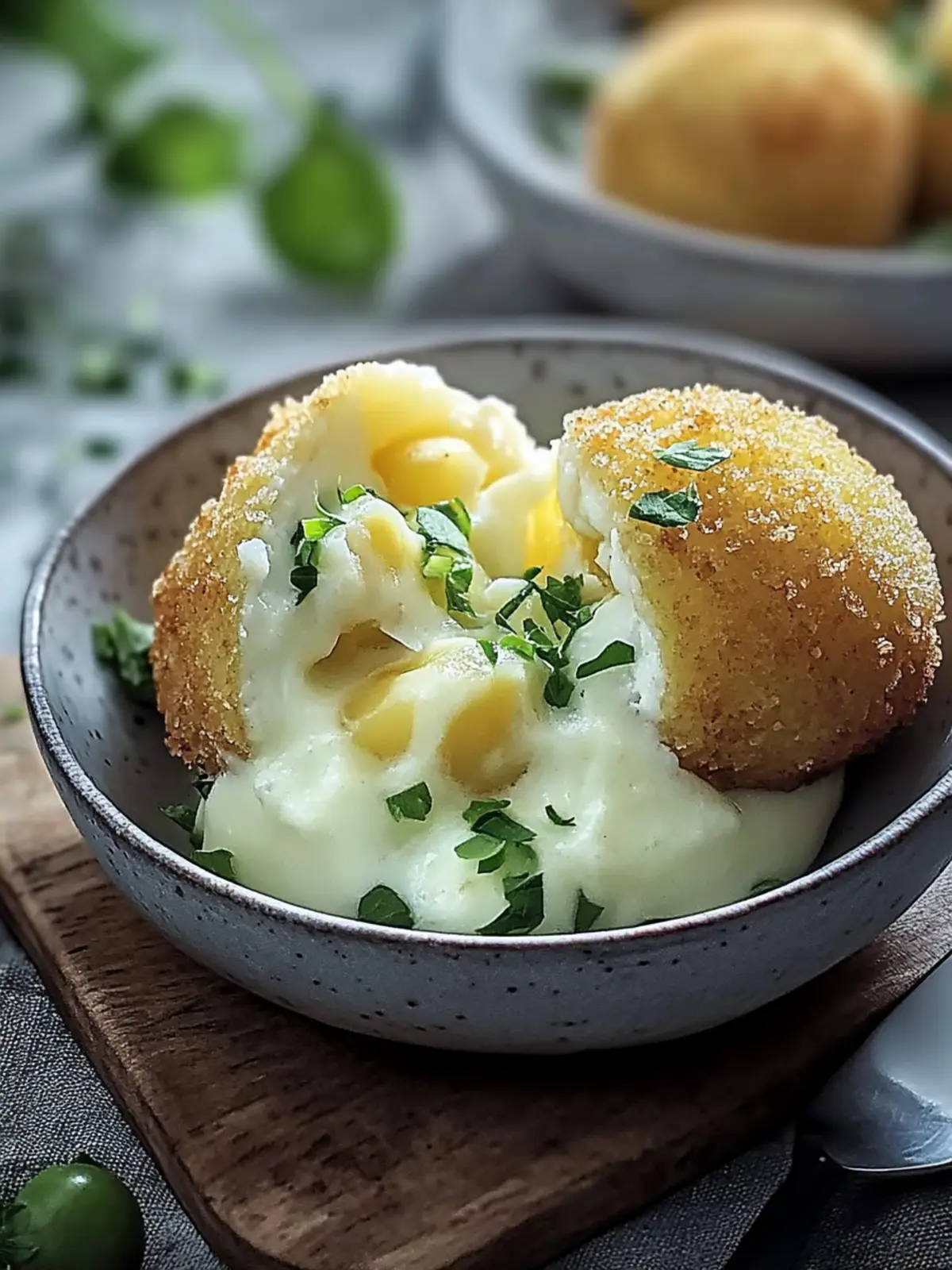 Crispy Kartoffelbrei gefüllt mit Käse Genuss
