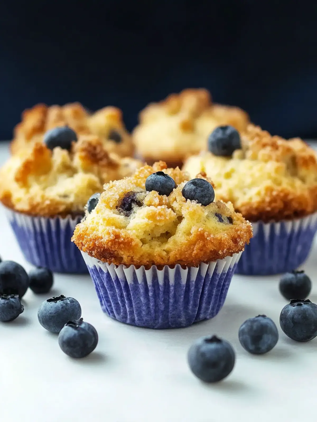 Blaubeermuffins mit Streusel - zuckerfrei und gesund