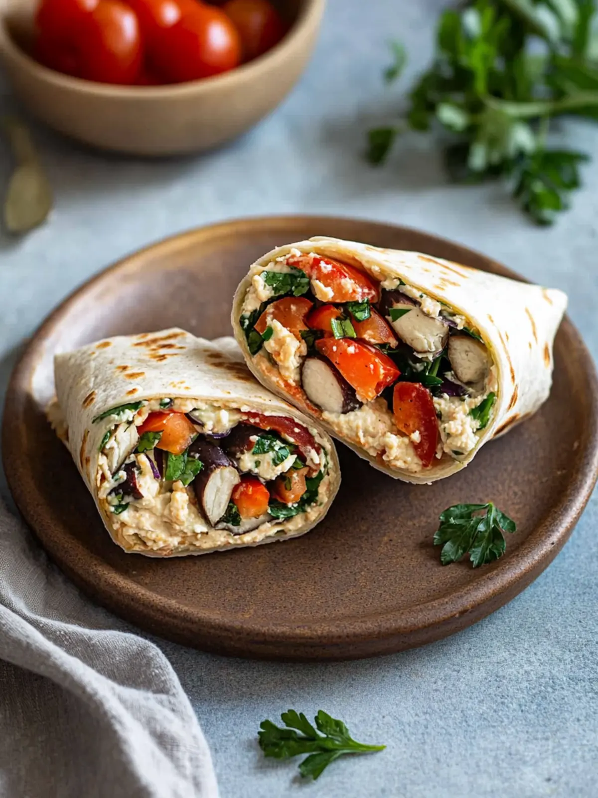 Veganer Wrap mit Hummus