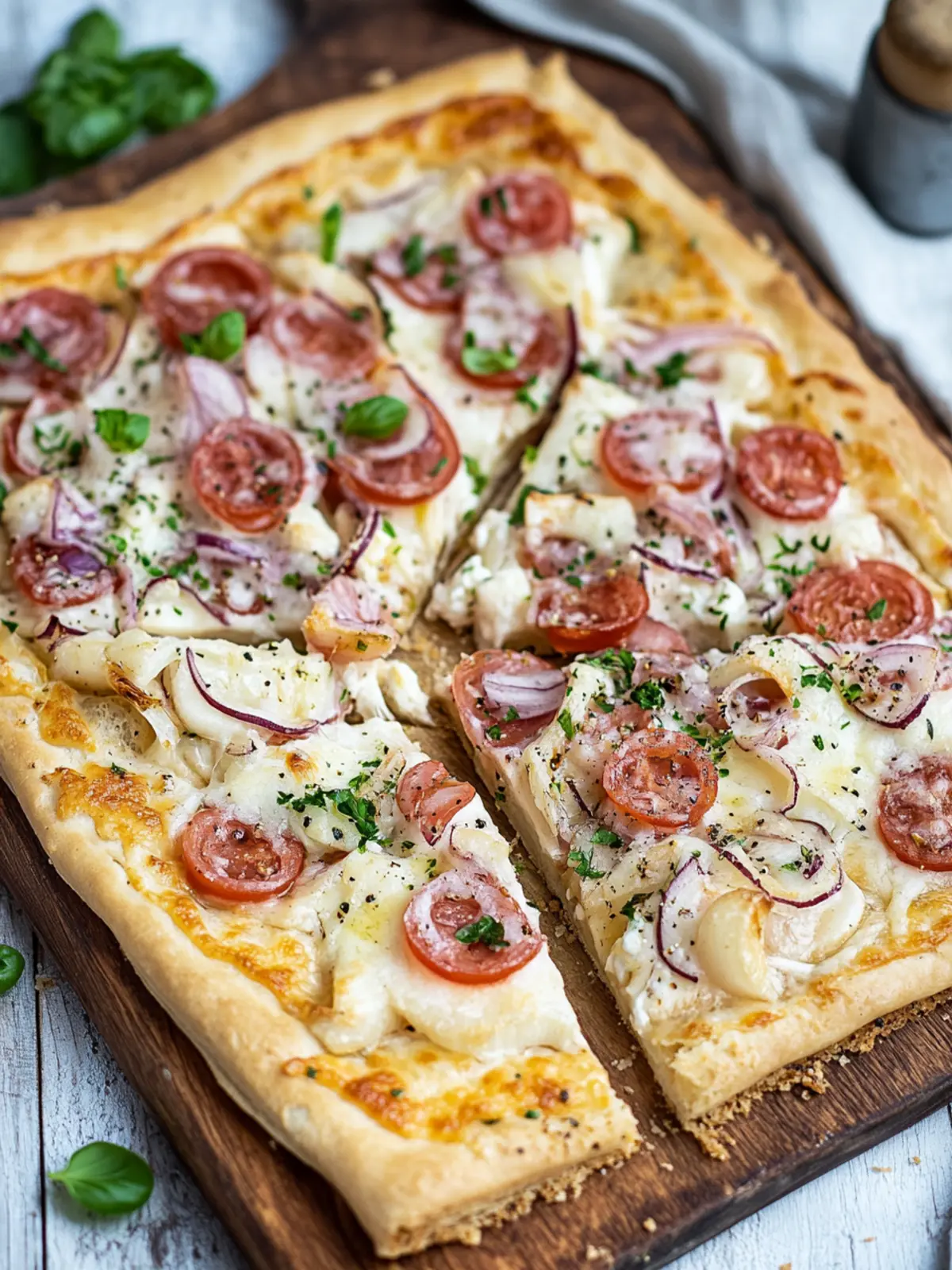 Flammkuchen mit Blätterteig
